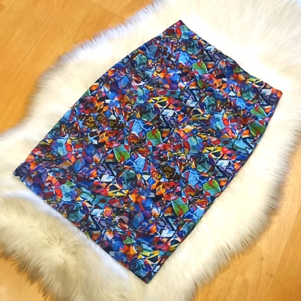 LulaRoe Abstract Multicolored Cassie Pencil Skirt
